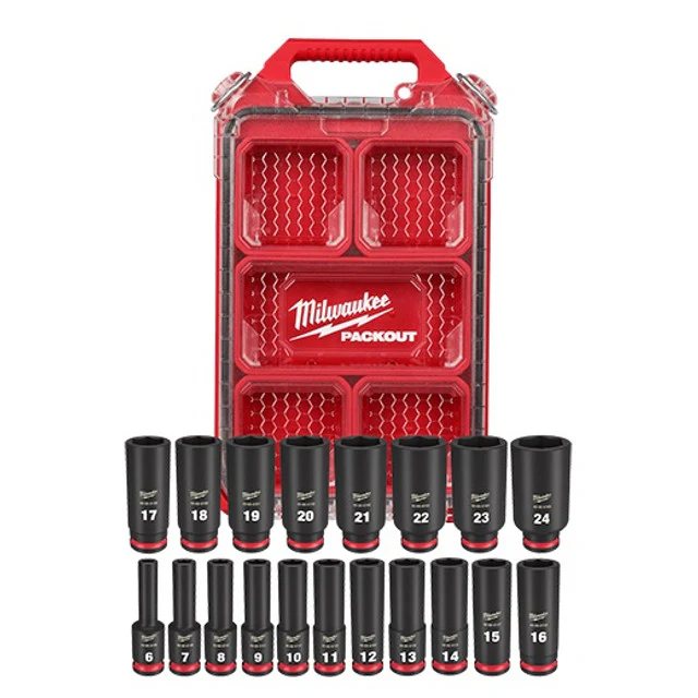 Milwaukee 49-66-6801, SHOCKWAVE Impact Duty™ Socket 3/8” Dr 19PC MM PACKOUT Set - Image 2
