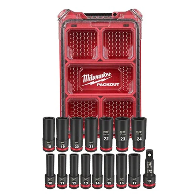 Milwaukee 49-66-6803, SHOCKWAVE Impact Duty™ Socket 1/2” Dr 16PC MM PACKOUT Set - Image 2