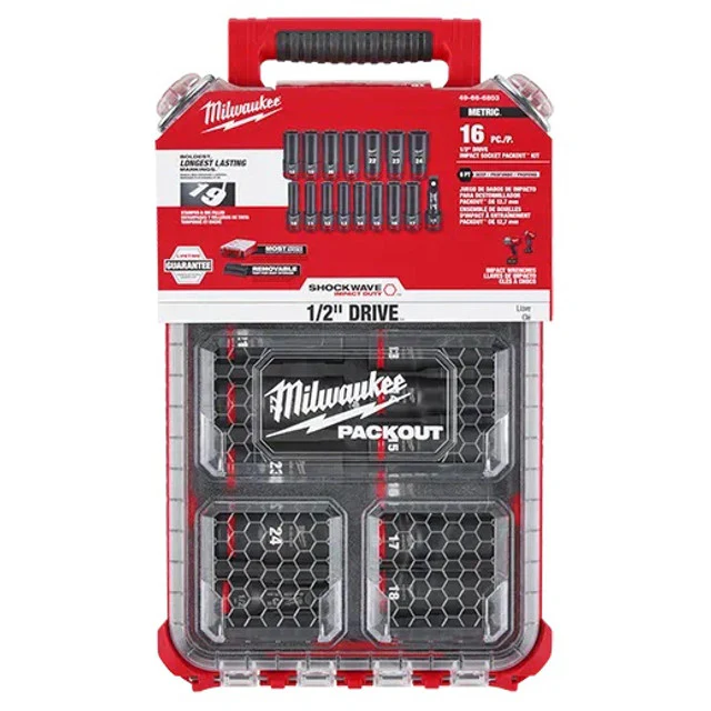Milwaukee 49-66-6803, SHOCKWAVE Impact Duty™ Socket 1/2” Dr 16PC MM PACKOUT Set - Image 3