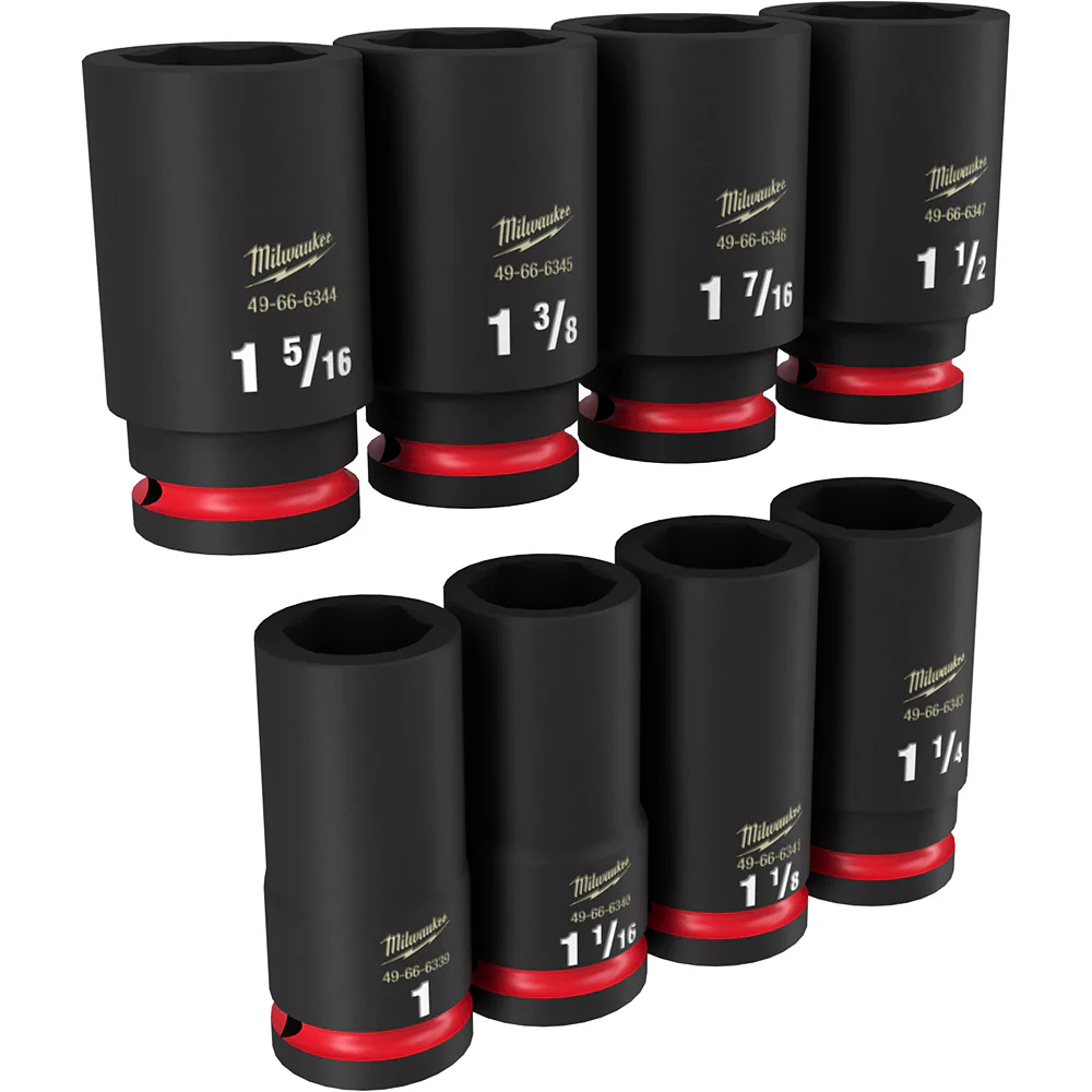Milwaukee 49-66-7018, 3/4" Drive SHOCKWAVE Impact Duty SAE Deep 6 Point Socket Set - 8 Piece - Image 2