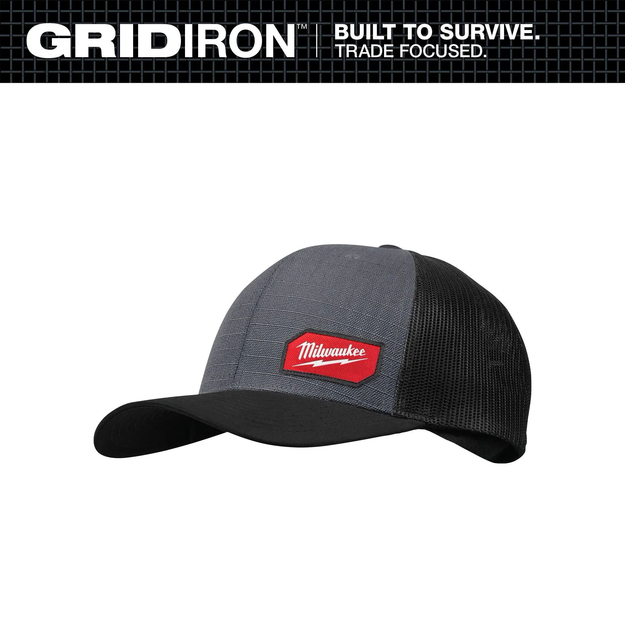 Milwaukee 505G, Gridiron Snapback Trucker Hat - Gray