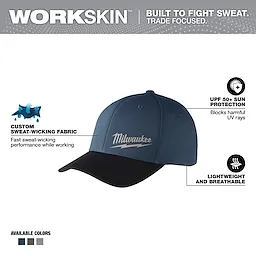 Milwaukee 507BL-SM, WORKSKIN PERFORMANCE FITTED HATS - BLUE S/M - Image 3