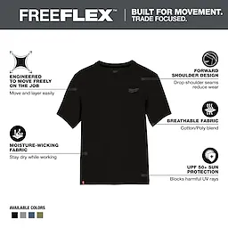 Milwaukee 603B-3X, HYBRID WORK TEE - SS BLACK 3X - Image 5