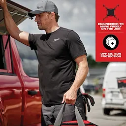 Milwaukee 603B-3X, HYBRID WORK TEE - SS BLACK 3X - Image 11