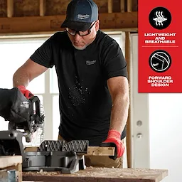 Milwaukee 603B-3X, HYBRID WORK TEE - SS BLACK 3X - Image 10