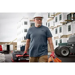 Milwaukee 603BL-L, HYBRID WORK TEE - SS BLUE L - Image 7