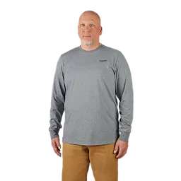 Milwaukee 604G-S, HYBRID WORK TEE - LS GRAY S - Image 4