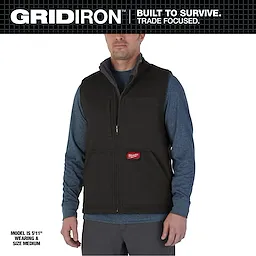 Milwaukee 801B-M, HEAVY DUTY SHERPA-LINED VEST - BLACK M