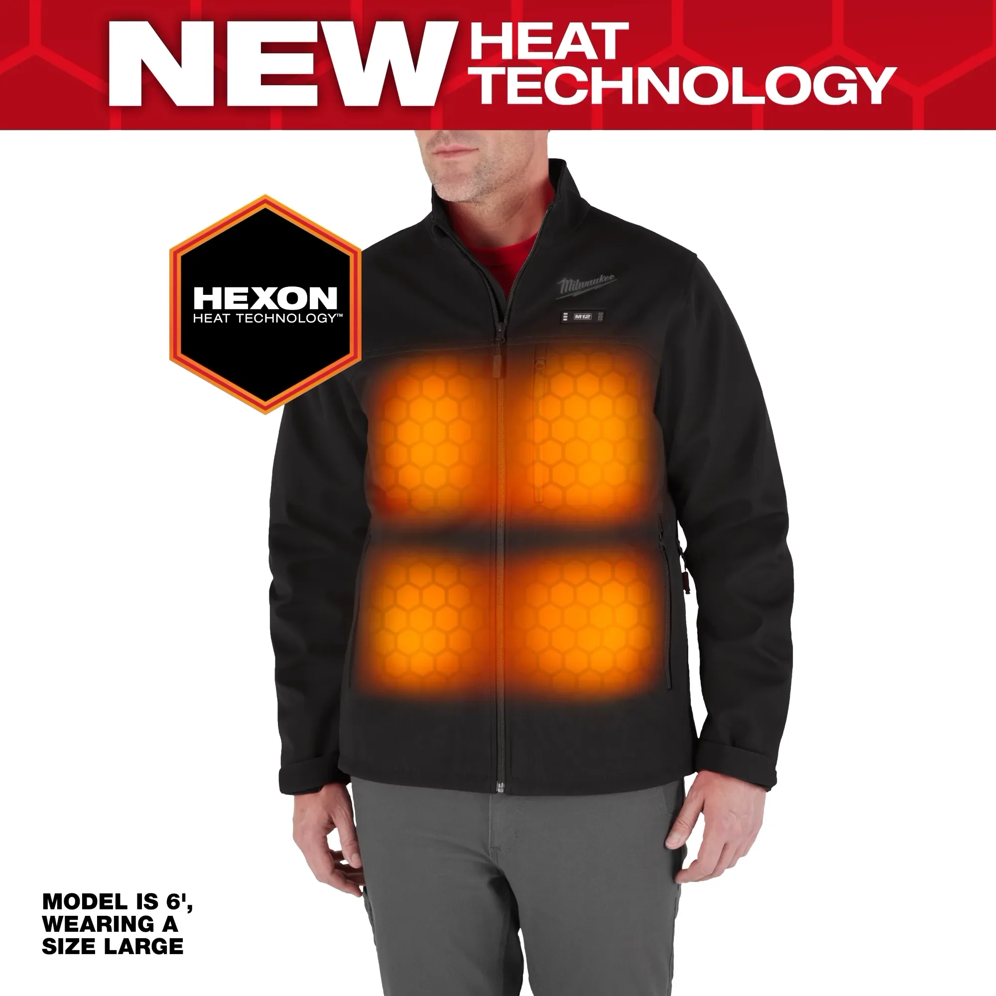 Milwaukee M100B-21 M12 HEAT BLACK TOUGHSHELL JACKET KIT