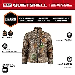 Milwaukee M101C-21, M12™ CAMO Heated QUIETSHELL Jacket Kit - Image 2