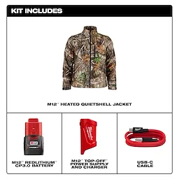 Milwaukee M101C-21, M12™ CAMO Heated QUIETSHELL Jacket Kit - Image 3