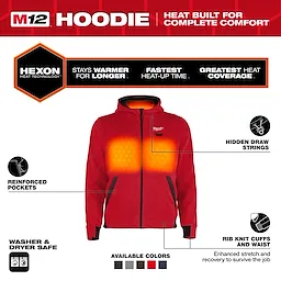 Milwaukee M200R-20,  M12 RED HEATED HOODIE ONLY - Image 2