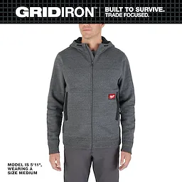 Milwaukee M250G, GRIDIRON™ Full-Zip Hoodie Gray - L