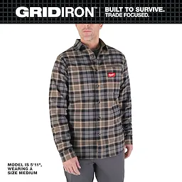 Milwaukee M551G, GRIDIRON™ Flannel Shirt Gray - S