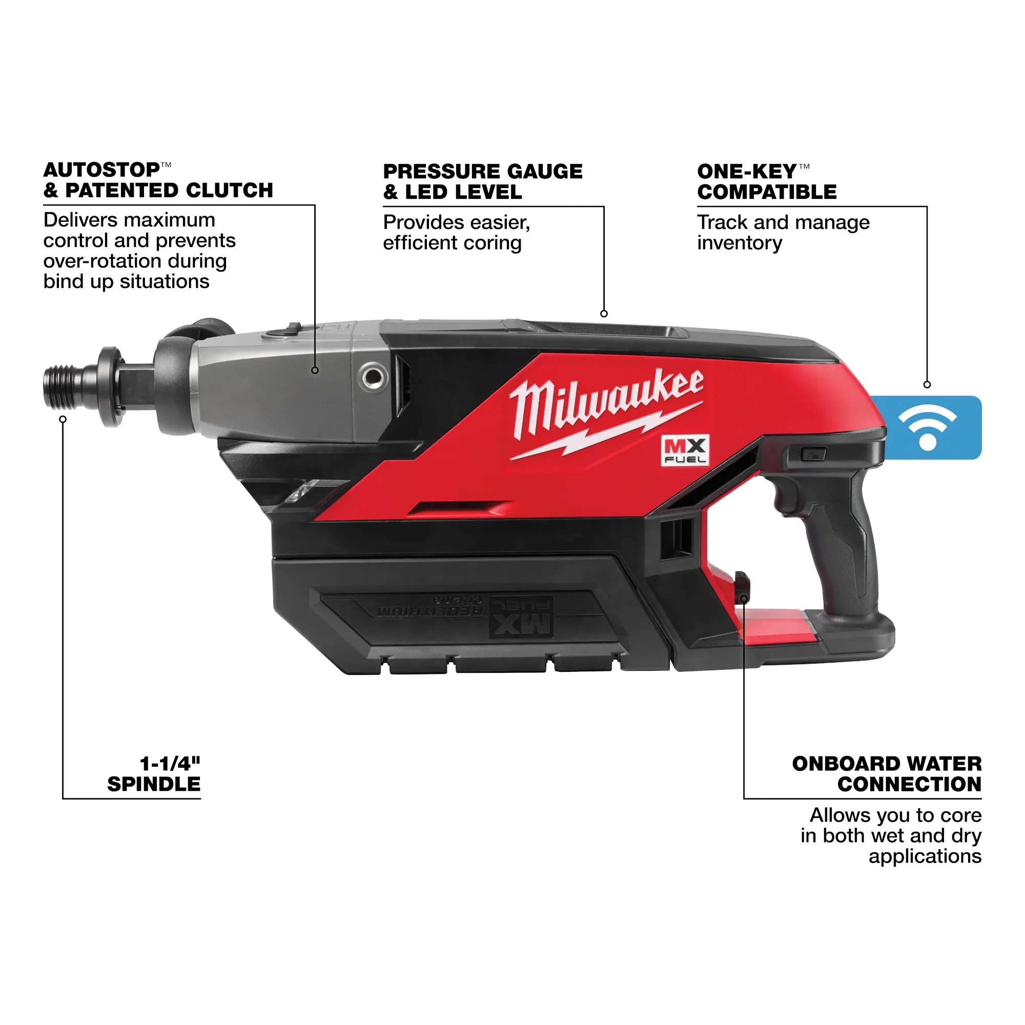 Milwaukee MXF301-2CP, MX FUEL Handheld Core Drill Kit (2 Batteries) - Image 3