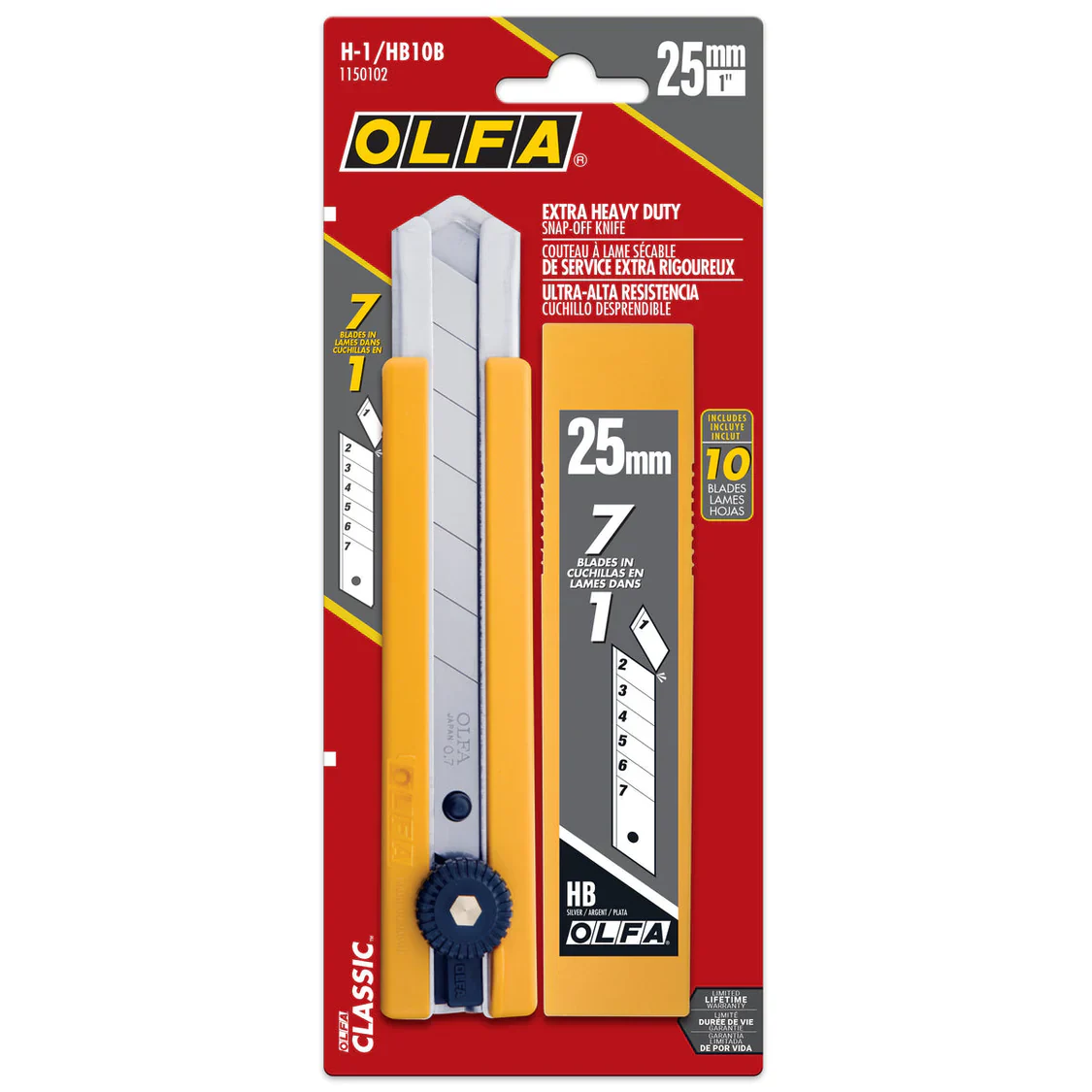 OLFA 1150102, OLFA Promo Pack - 25mm Classic Ratchet Knife w/ 10 Pack of Blades - Image 2