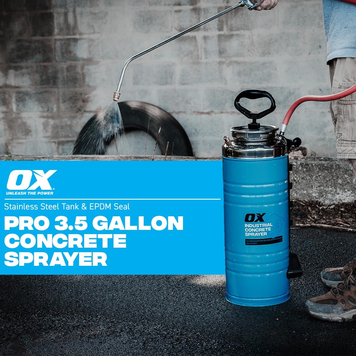 OX Tools OX-P045701, 13.2L CONCRETE SPRAYER – STAINLESS STEEL TANK & EPDM SEAL - Image 2