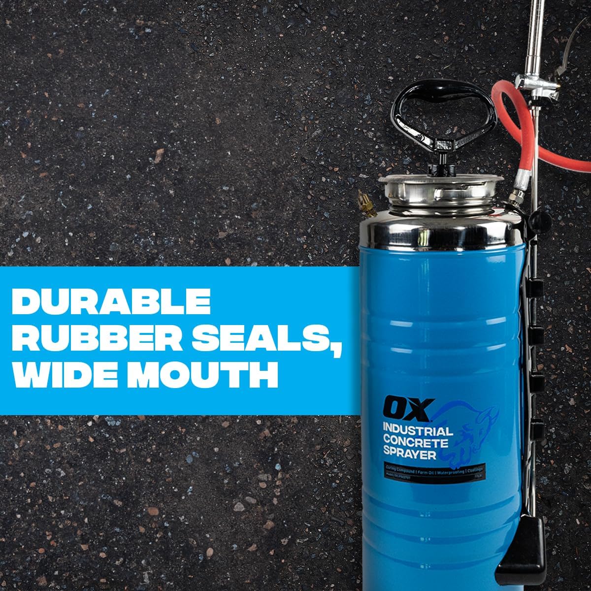 OX Tools OX-P045701, 13.2L CONCRETE SPRAYER – STAINLESS STEEL TANK & EPDM SEAL - Image 3