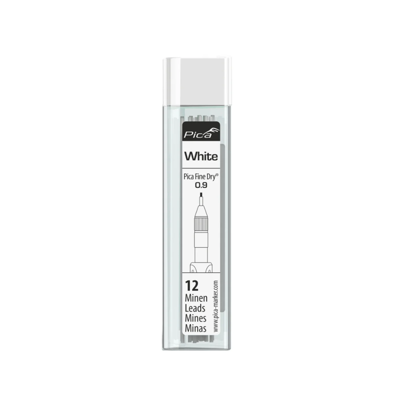 Pica 7032/SB, Pica Fine Dry Refill Set White 12 Leads