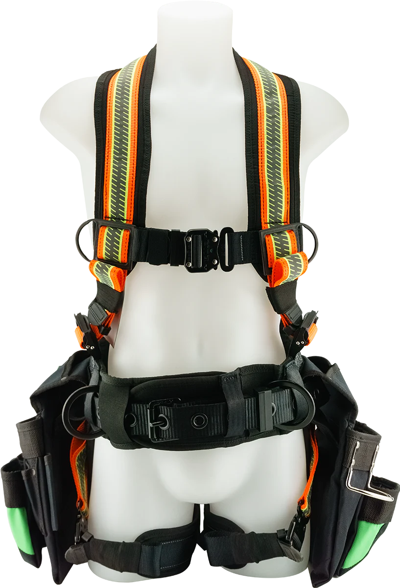 Primeline 23-047, JUGGERNAUT TRU-VIS UTILITY HARNESS WITH BAGS - Medium (23-132)