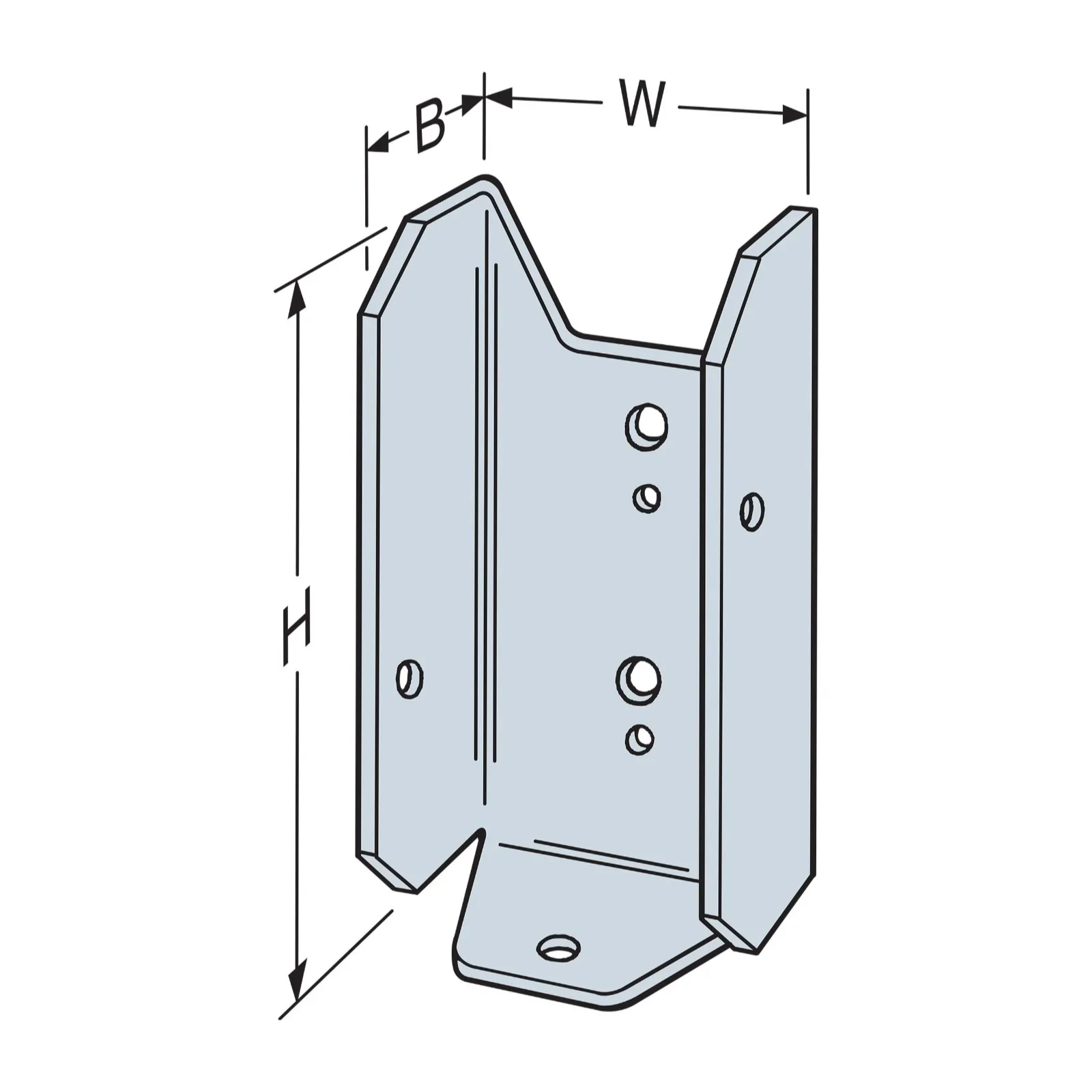 Simpson Strong Tie FB24Z, ZMAX Galvanized Fence Rail Bracket for 2x4 (100/box) - Image 2