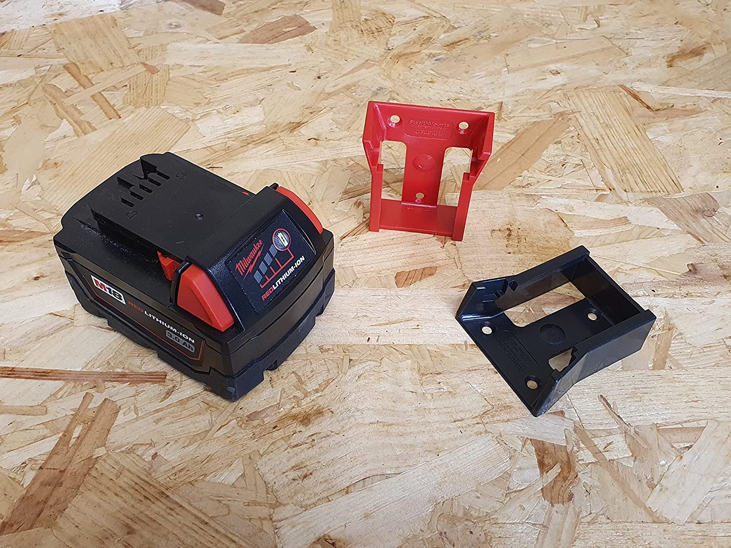 StealthMounts BM-MW18-5-6, Milwaukee M18 Battery Mounts  (6 Pack) - Red - Image 5