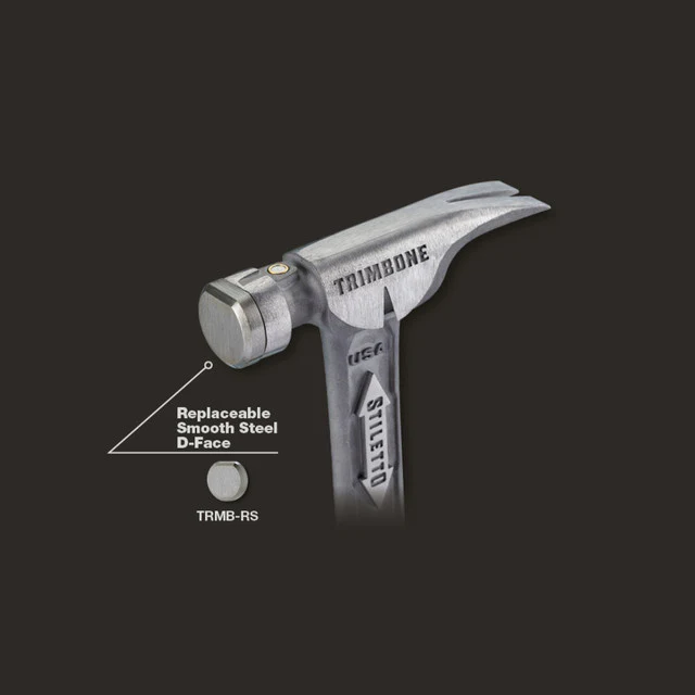 Stiletto TRMB, TRIMBONE Curved Handle Smooth Face Titanium Finish Hammer - Image 3
