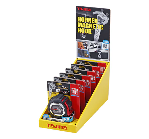 Tajima GS-MC16/5MBW, GS-LOCK, 16ft/5m x 1in strong tape & HORNED MAGNETIC HOOK with COMPATIBLE CLIP - Image 7