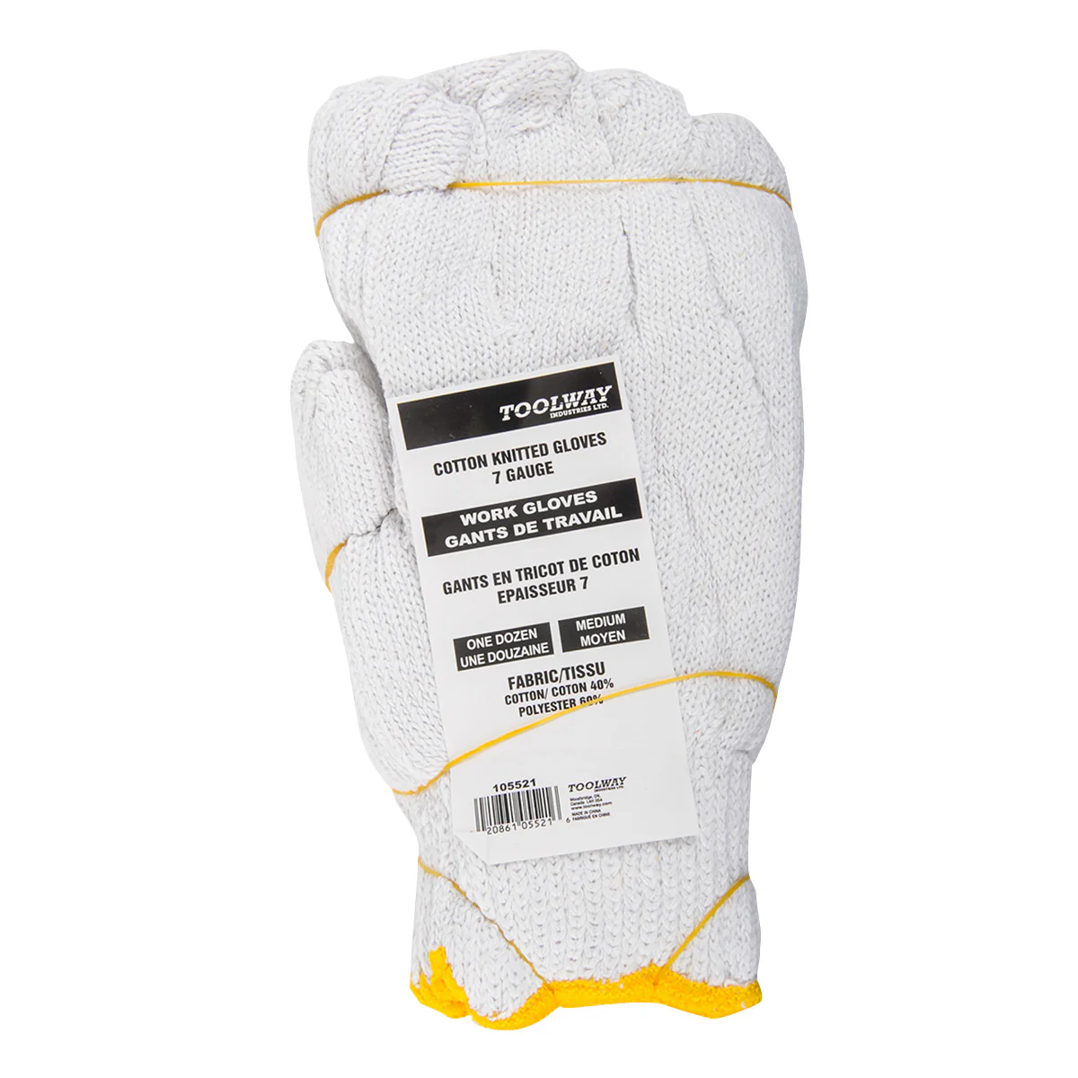 Toolway 105521, Knitted Poly/Cotton Gloves (Medium, sold/dz) - Image 3