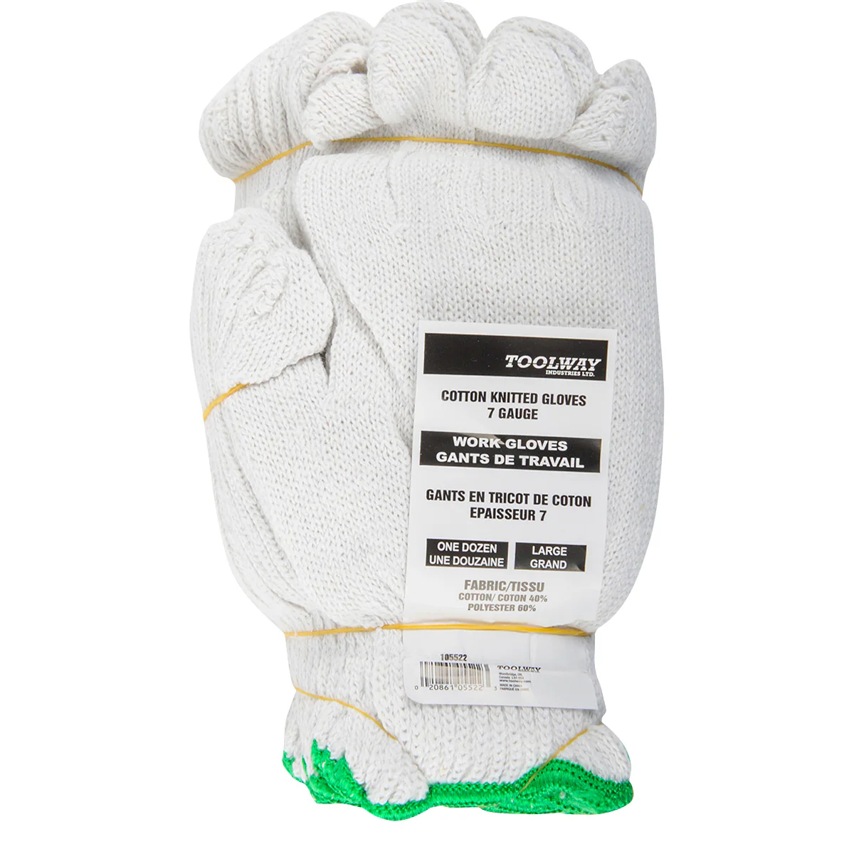 Toolway 105522, Knitted Poly/Cotton Gloves (Large, sold/dz) - Image 2