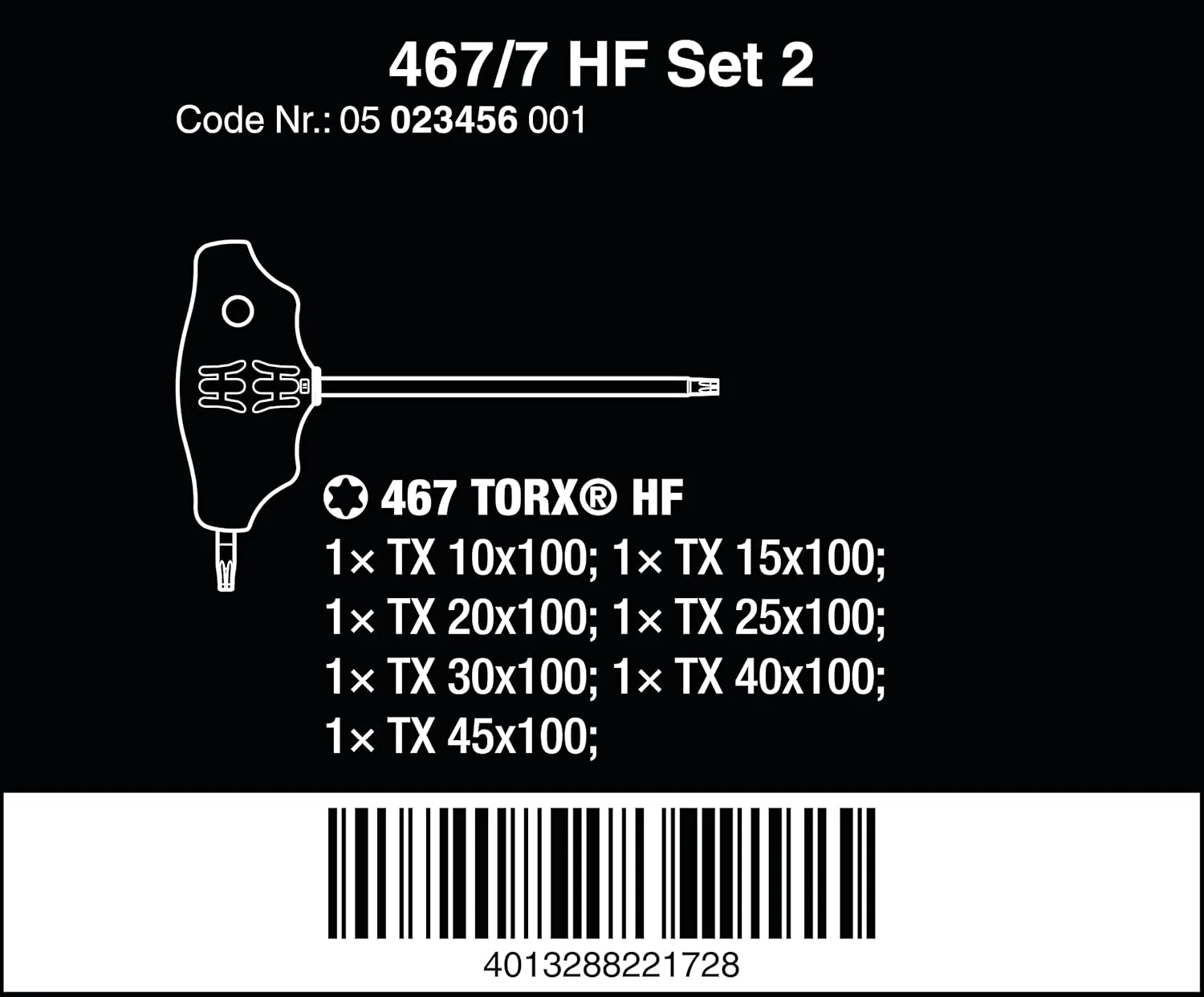 Wera 05023456001, 467/7 TORX® HF SET 2 SCREWDRIVER SET T-HANDLE TORX® SCREWDRIVERS WITH HOLDING FUNCTION, 7 PIECES - Image 2