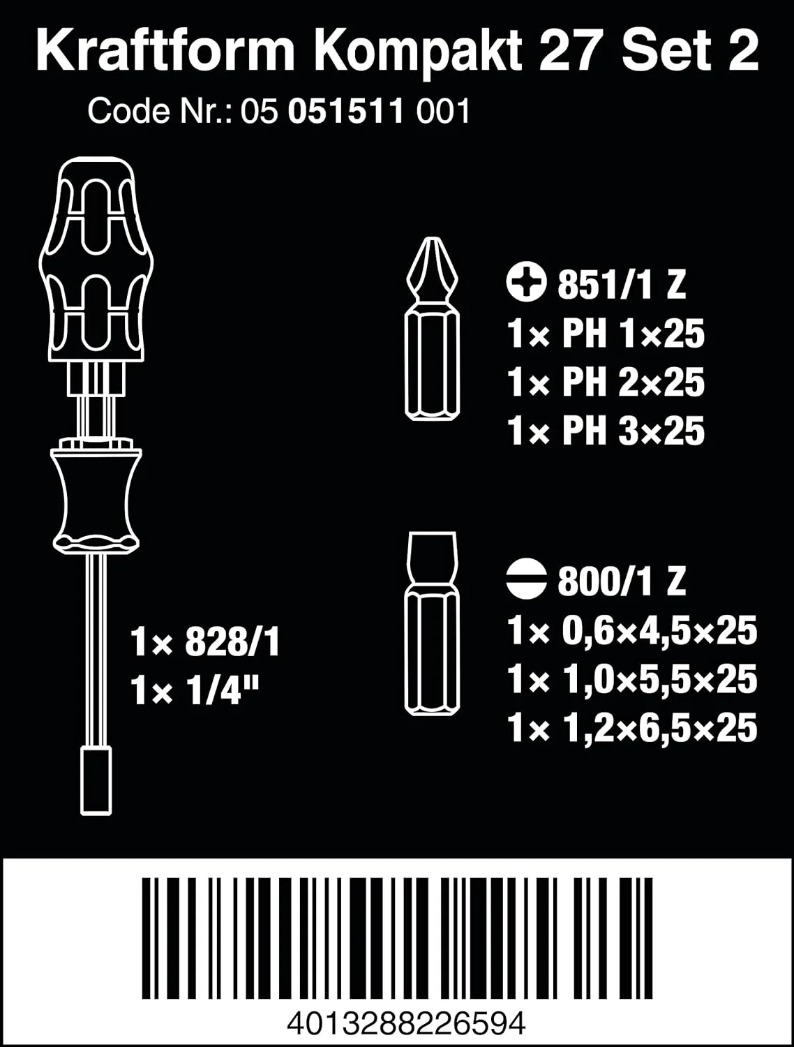 Wera 05051511001, Kraftform Kompakt 27 Set 2, 7 Pieces - Image 2