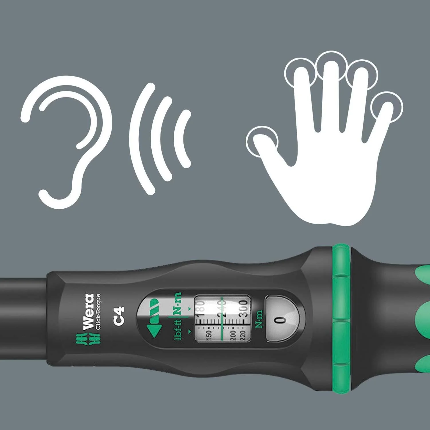 Wera 05075623001, CLICK-TORQUE C 4 TORQUE WRENCH WITH REVERSIBLE RATCHET, 60-300 NM, 1/2" X 60-300 NM - Image 3
