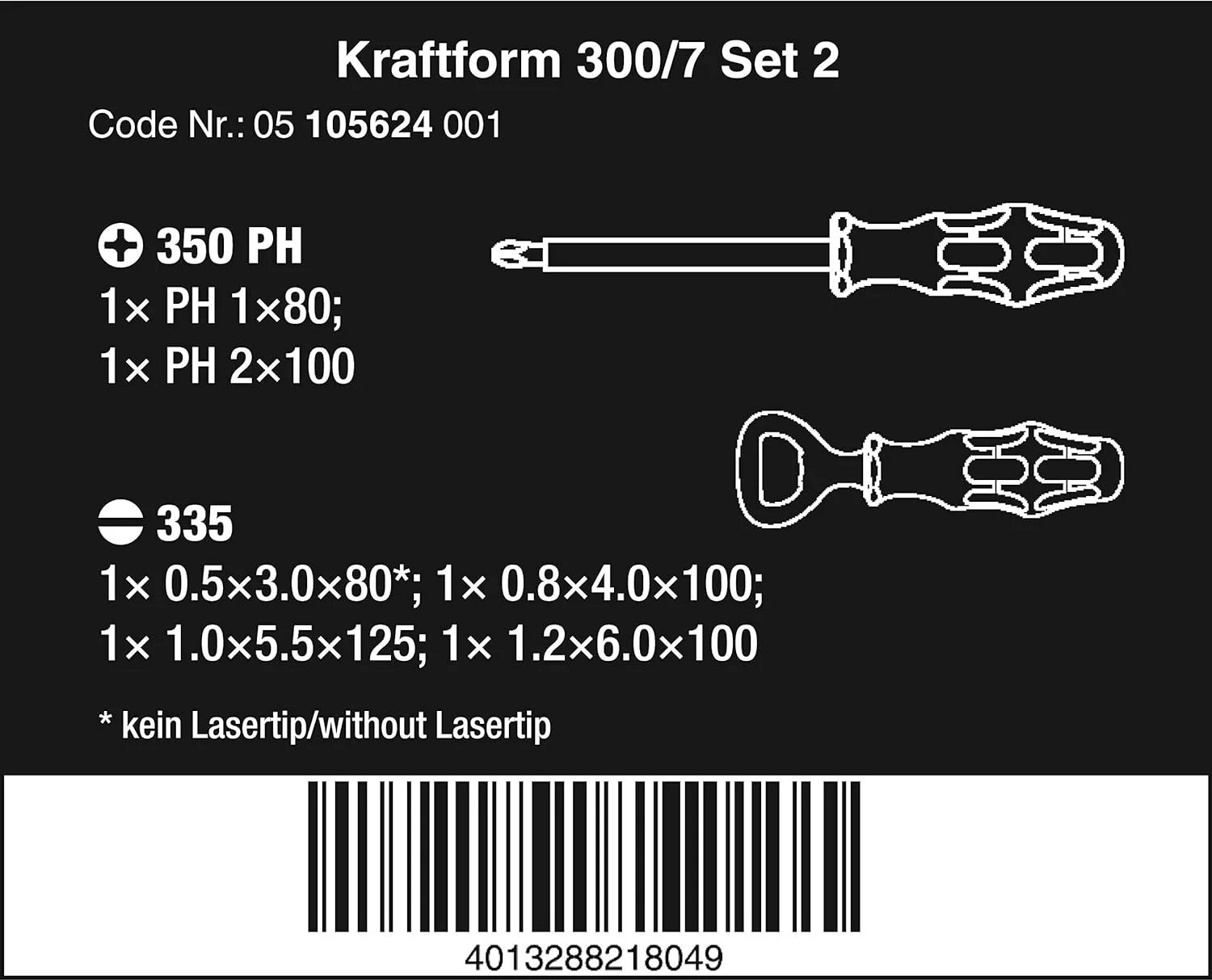 Wera 05105624001, KRAFTFORM 300/7 SET 2 SCREWDRIVER SET  KRAFTFORM PLUS, TEXTILE BOX - Image 2